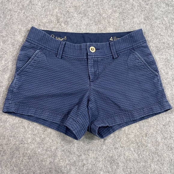 Lilly Pulitzer Pants - Lilly Pulitzer Navy Blue Textured‎ The Callahan Chino Shorts Women's Size 4